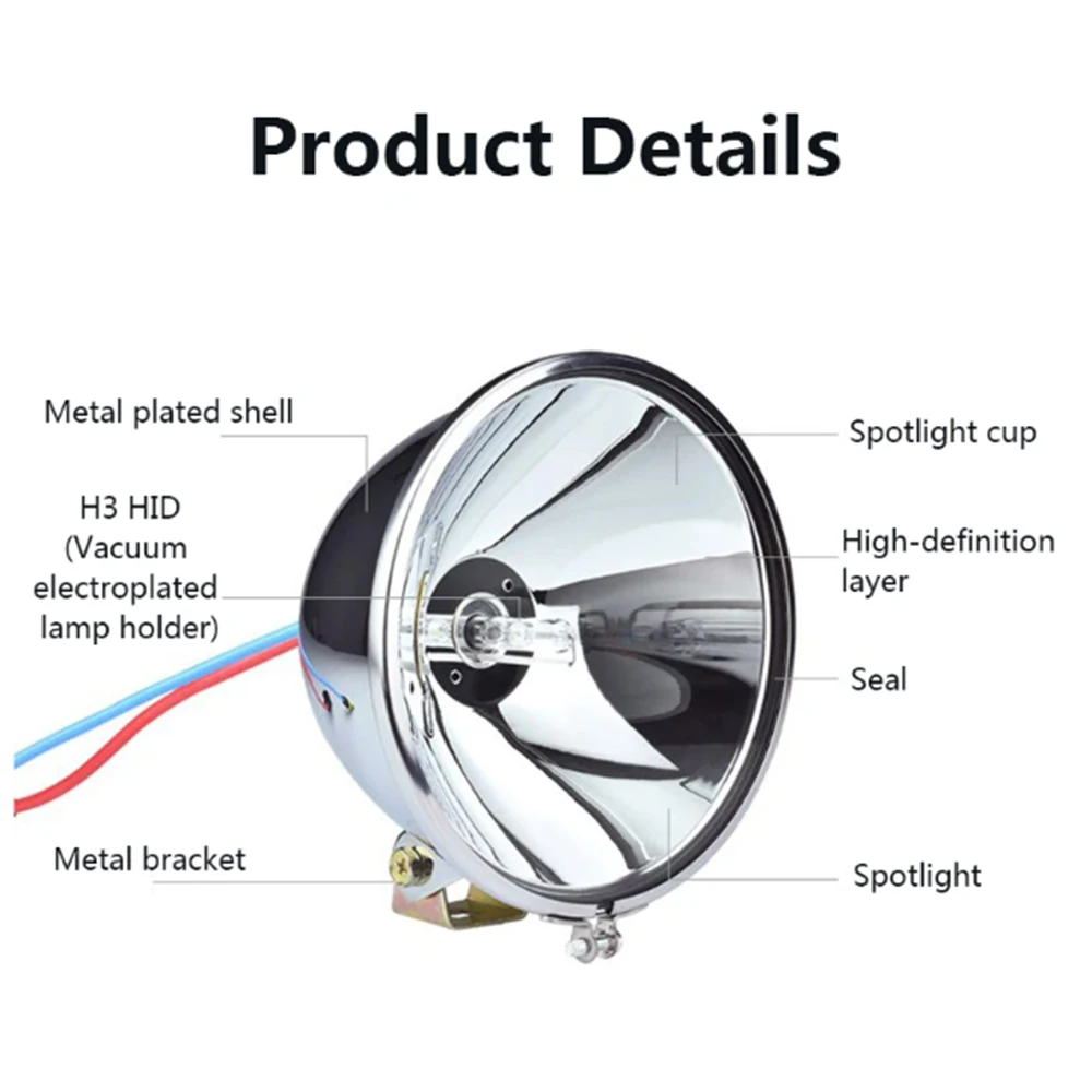 7 Inch HID Lights 12V 24V Long Range Spotlights Truck Observation Headlight Work Light Off road  Roof Lights Marine Searchlights