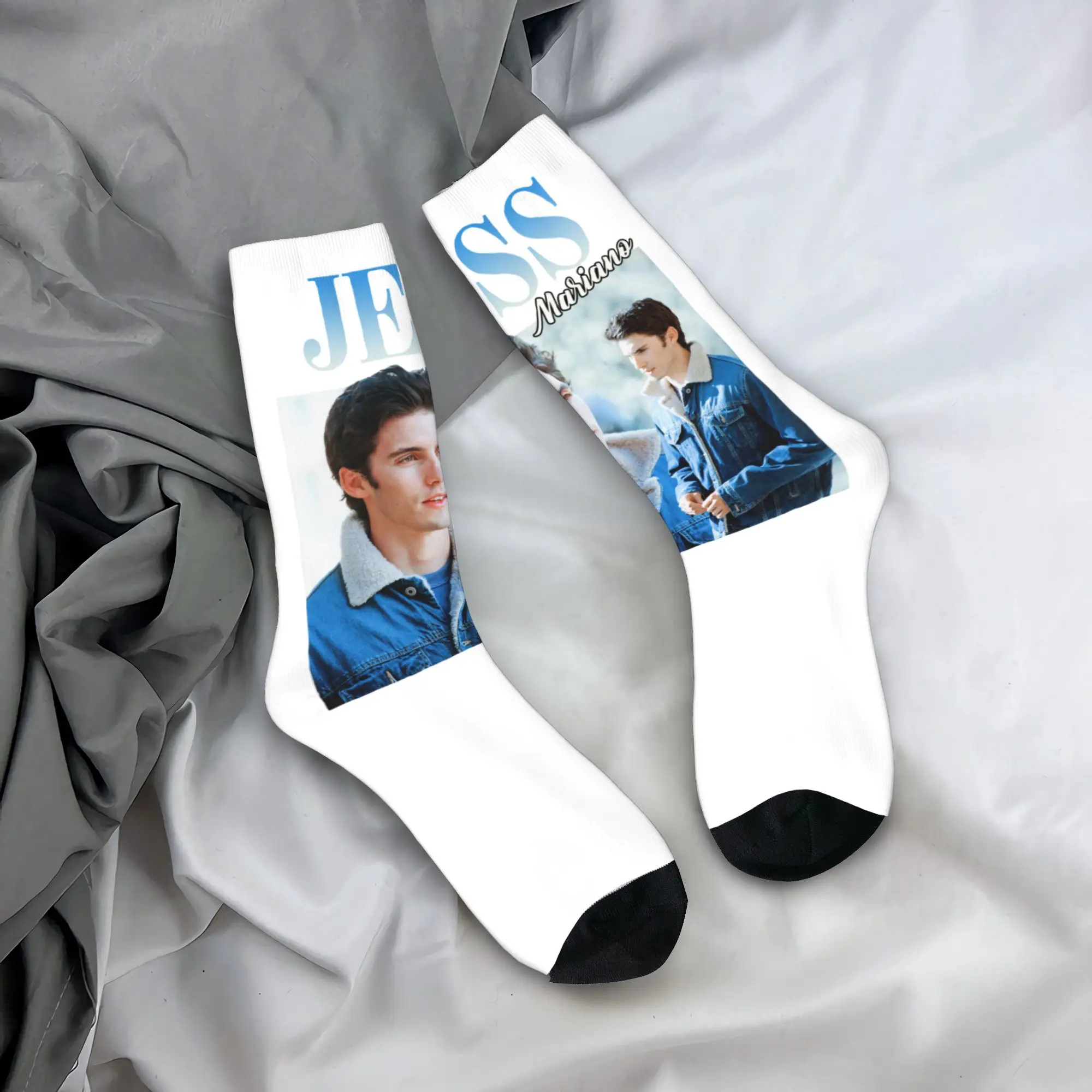 

Осенне-зимние мужские и женские носки в стиле хип-хоп Jess Gilmore для девочек, нескользящие средние носки-трубы