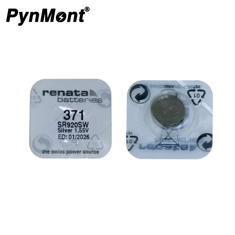 2 uds RENATA óxido de plata pilas para reloj 371 SR920SW 920 1,55 V 100% 371 Renata 920 baterías