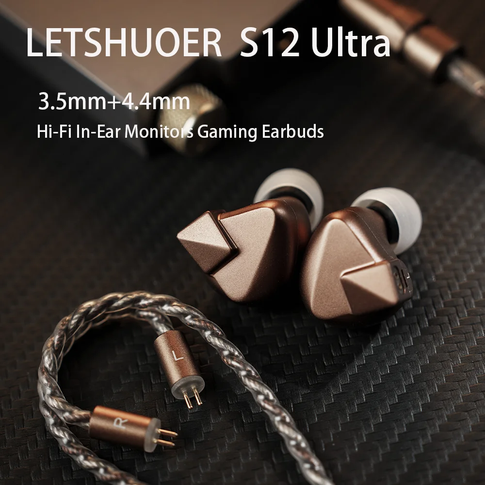 Letshuoer S12 Ultra Kopfhörer 14,8 mm großer planarer Magnetstreiber Hi-Fi In-Ear-Monitore Gaming-Ohrhörer mit DAC-Kabel 3,5 mm + 4,4 mm