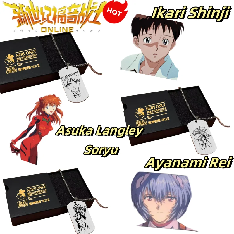 

Asuka Langley Soryu Ikari Shinji Ayanami Rei Cute Cartoon Anime Character Creative Personality Peripherals Necklace Pendant