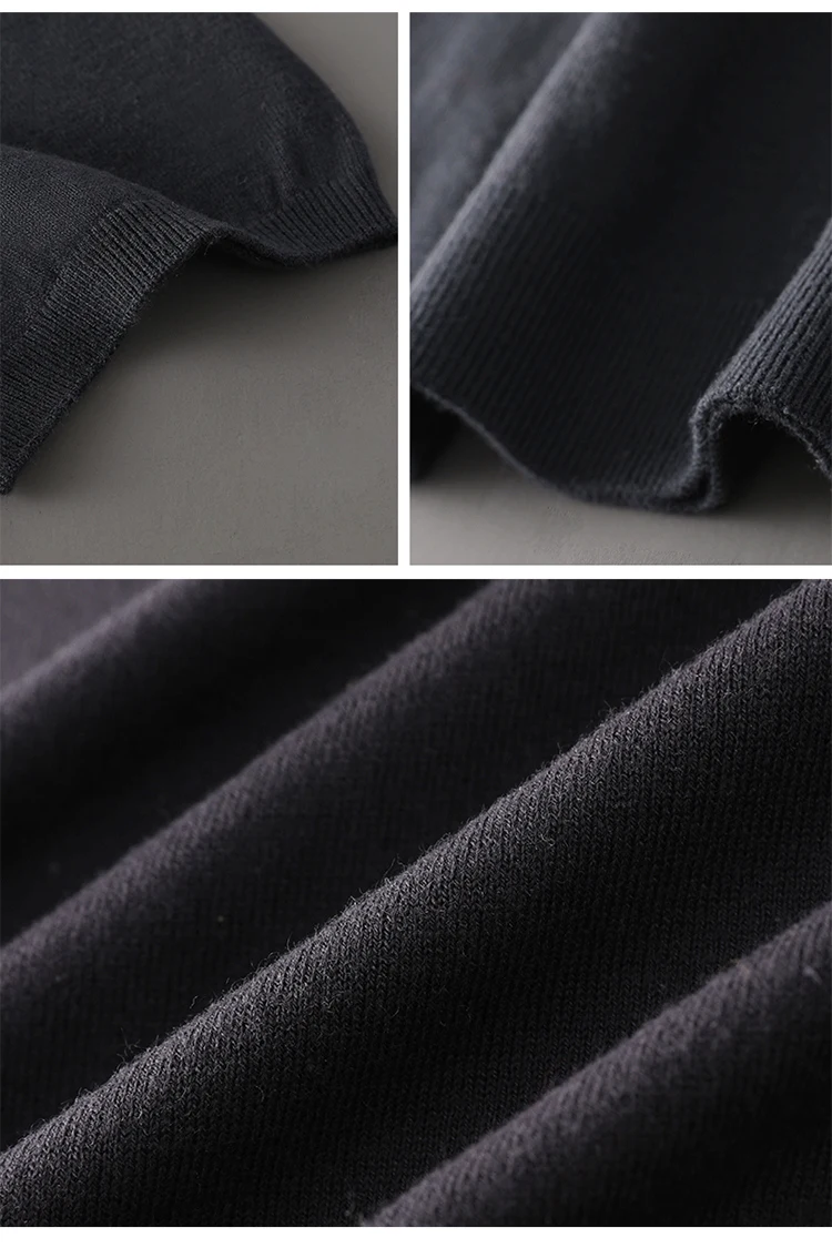 Herren T-Shirt Sommer Wollpullover Kurzarm Lässiger Einfarbiger Herrenpullover POLO-Kragen Gestrickte Oberteile Lockere Bluse – Detail 7