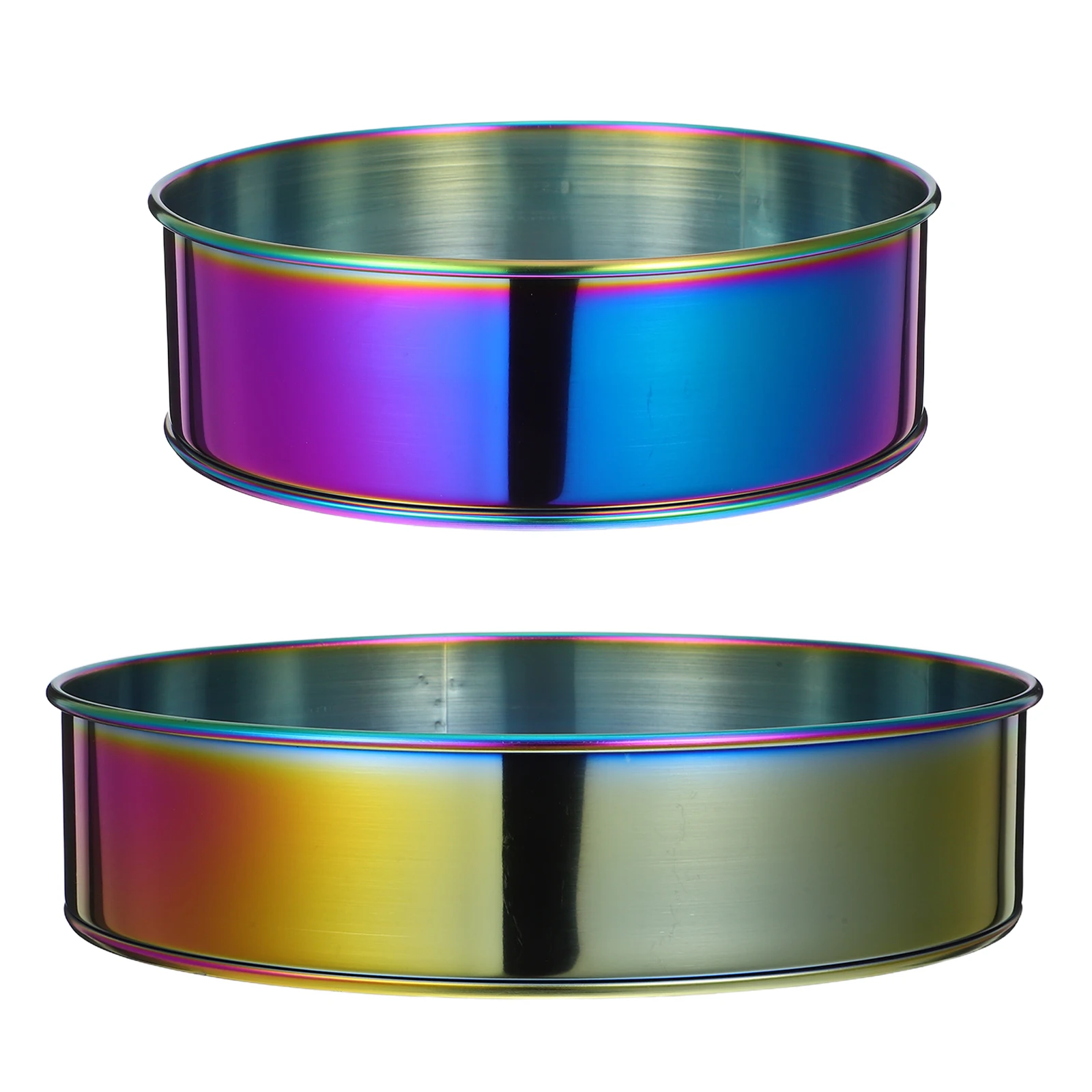 

2 Pcs Baking Flour Sifter Metal Sieve Stainless Steel Tray for Round Pastry Strainer Multipurpose