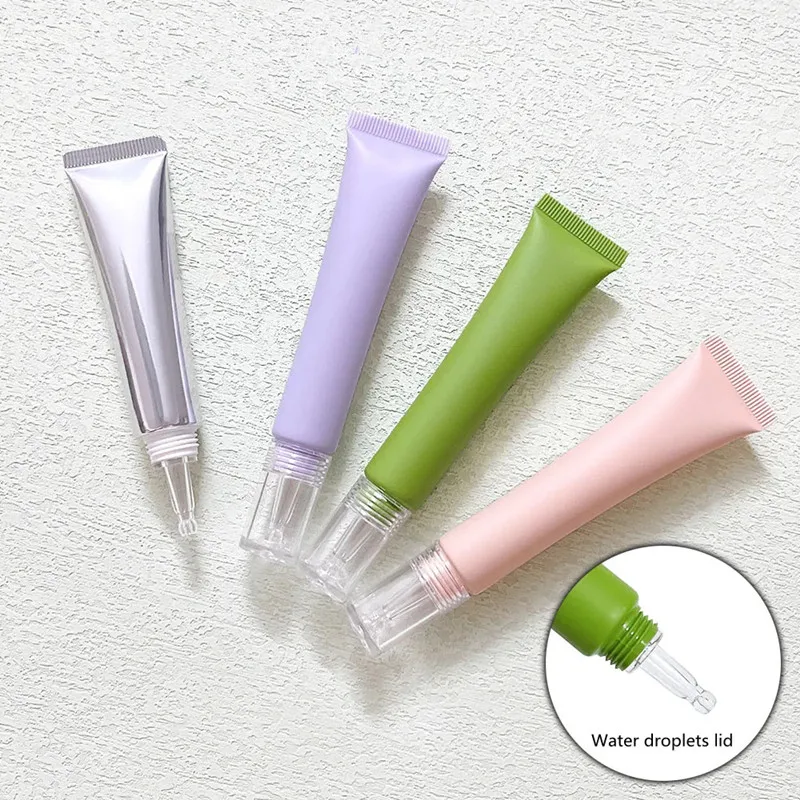 10/15/20ml Empty Cosmetic Soft Hose Containers,Squeeze Tube Essence Oil Hyaluronic Acid Stock Gel Dropper Bottle