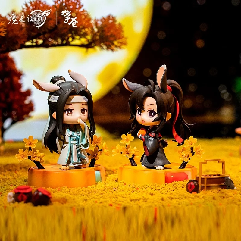 MDZS Figure Mo Dao Zu Shi Mid Autumn Festival Handmade Wei Wuxian Lan Wangji Q Version Clay Figure Decoration