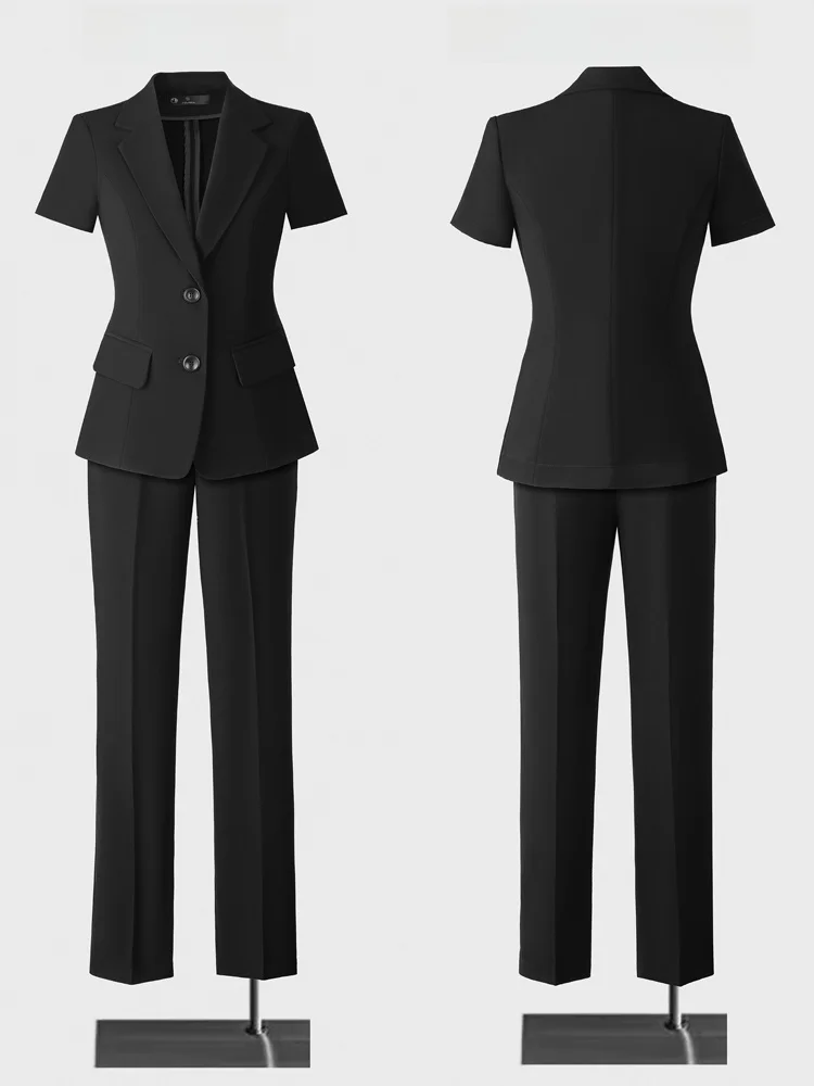 

Летний тонкий костюм с коротким рукавом для женщин: профессиональная деловая униформа для сотрудников отелей и персонала ювелирных магазинов