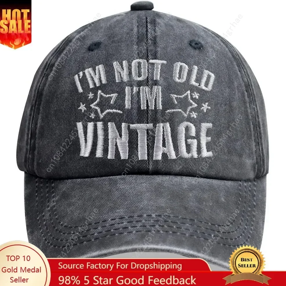 

I'm Not Old I'm Vintage Hat, Retirement Party Decorations, Adjustable Embroidered Baseball Cap for Retirees Women Men