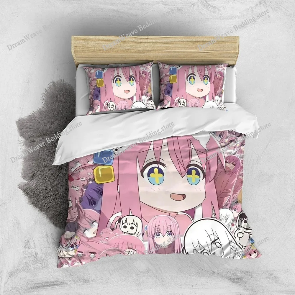 Bocchi the R-Rock Duvet Cover Set Home Style Bedding Soft Laundry Cotton Bed Student Dormitory Gift