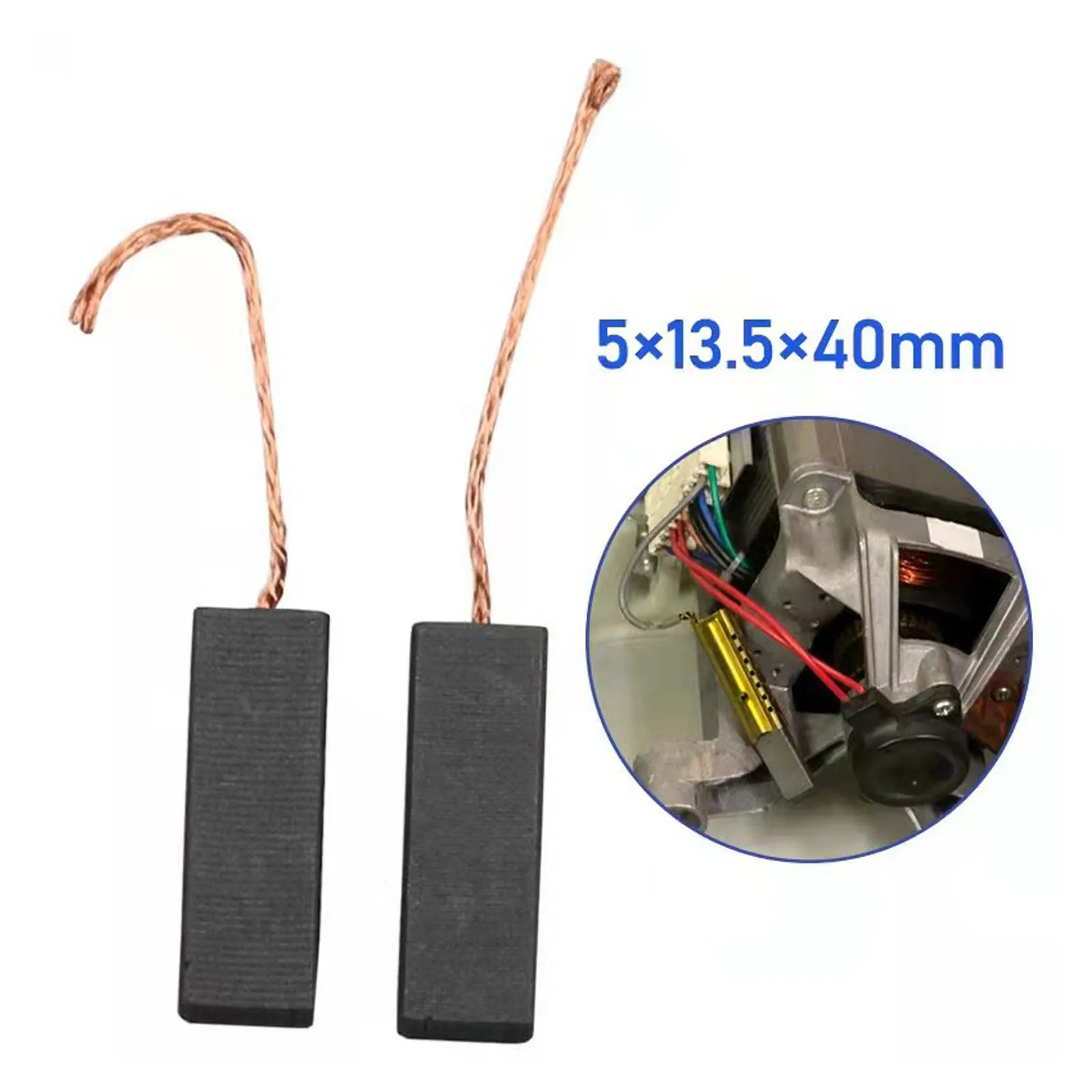 

2 Pcs Washing Machine Carbon Brushes Carbon + Copper 13.5x40x5mm For Siemens Drum Type Washing Machine Motor Replacements