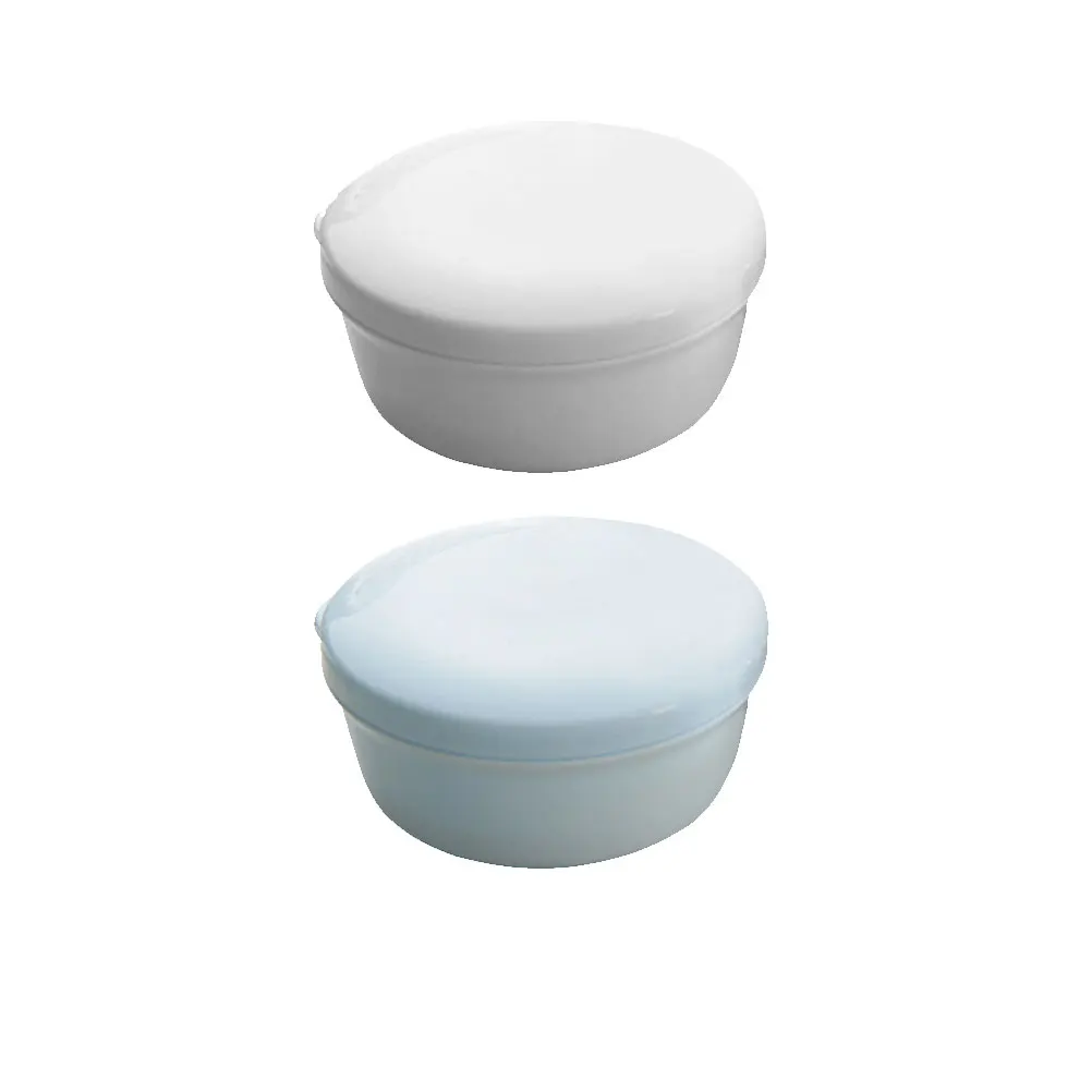 

2pcs Round Portable Box Plastic Drainage Lid Waterproof Container For Bathroom Kitchen Home Use Decorative Soap Holder