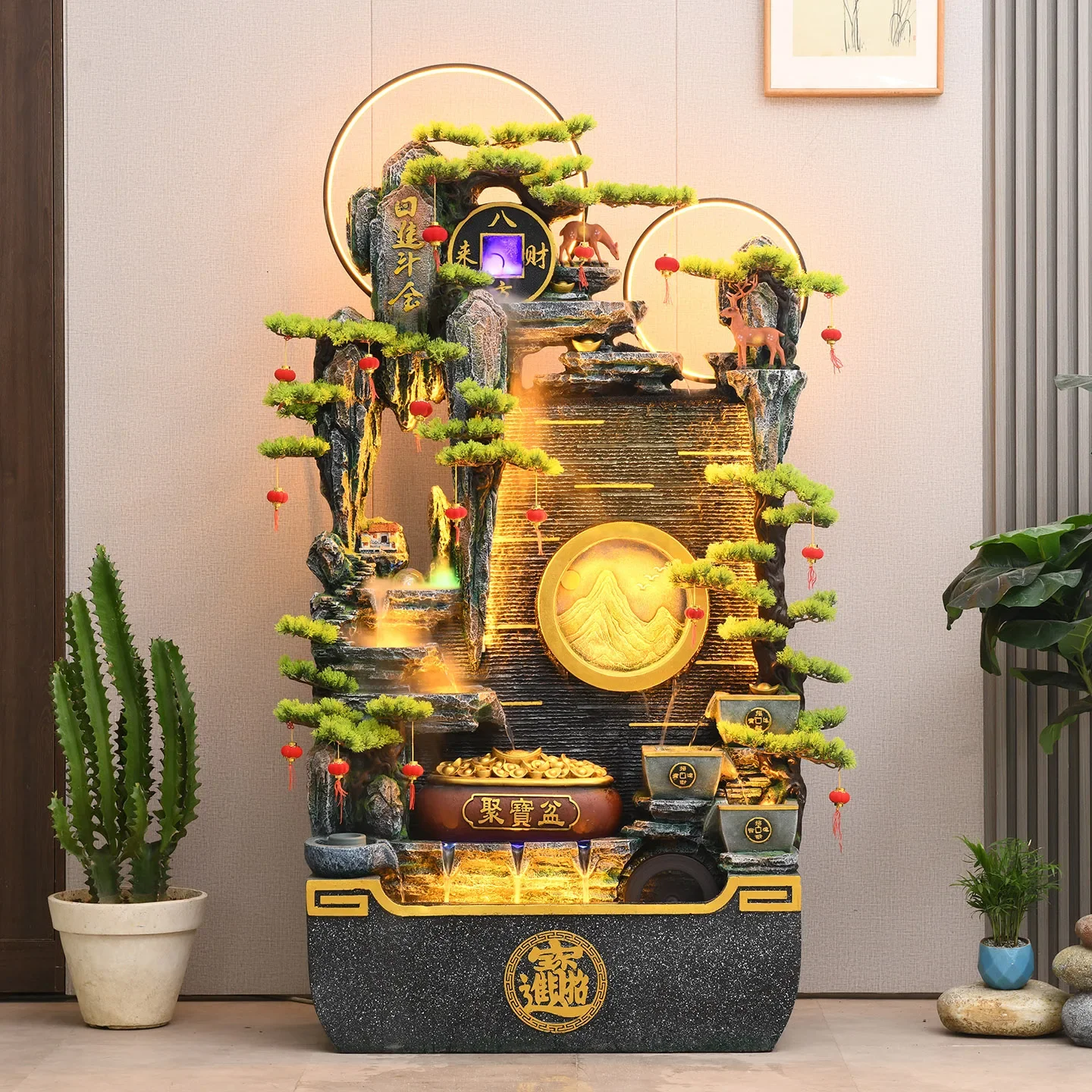 

Декоративный фонтан-горка «Изобилие» с текущей водой для офиса и гостиной