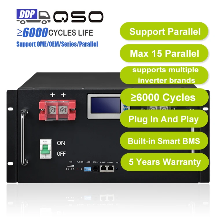 Qishou Brand New Server Rack Mount 51.2V 48V 100Ah 200Ah Lifepo4 Akku Lithium Battery Pack For Solar System