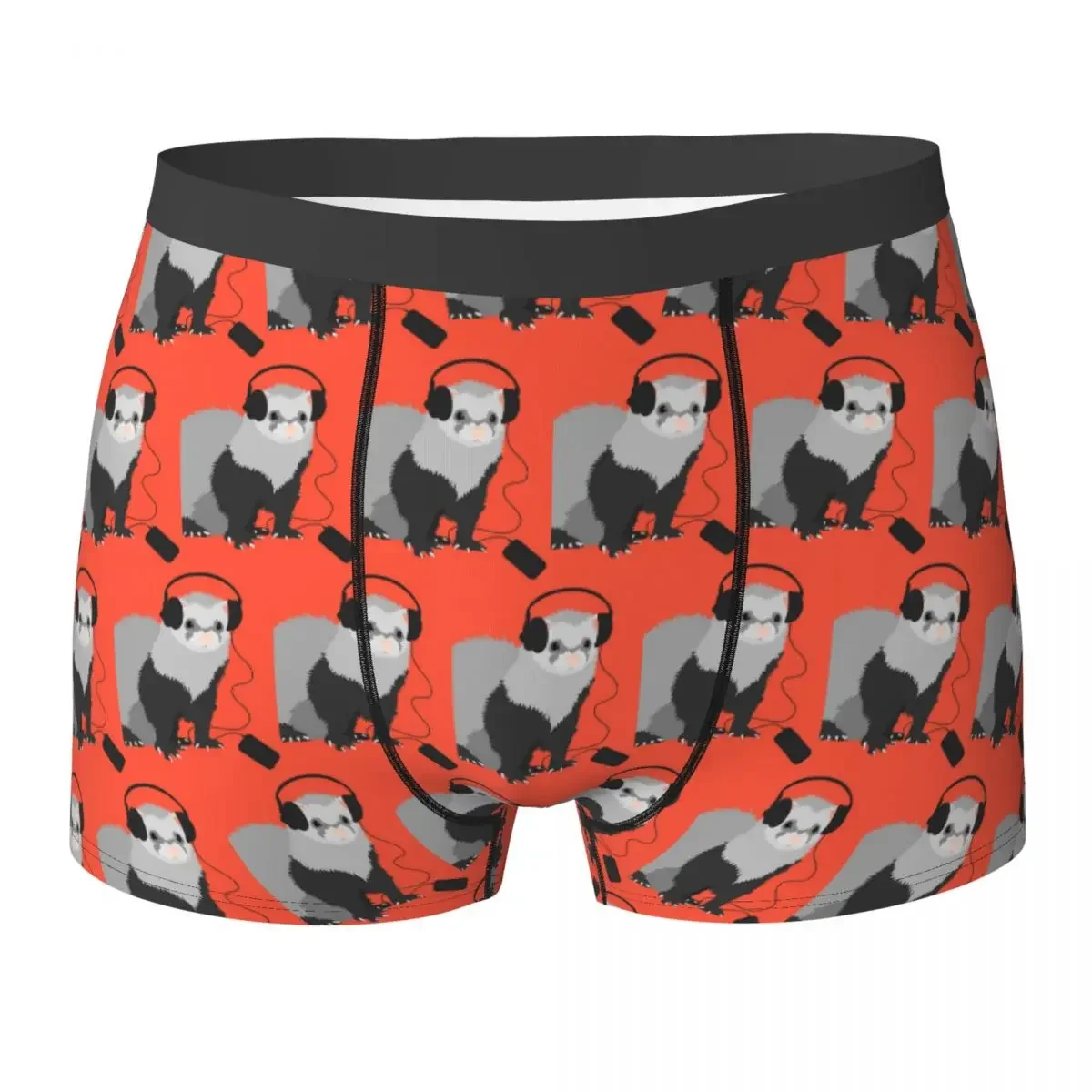 Boxer Underpants Shorts Funny Musical Ferret Panties Men Breathable Underwear for Homme Man Boyfriend Gifts