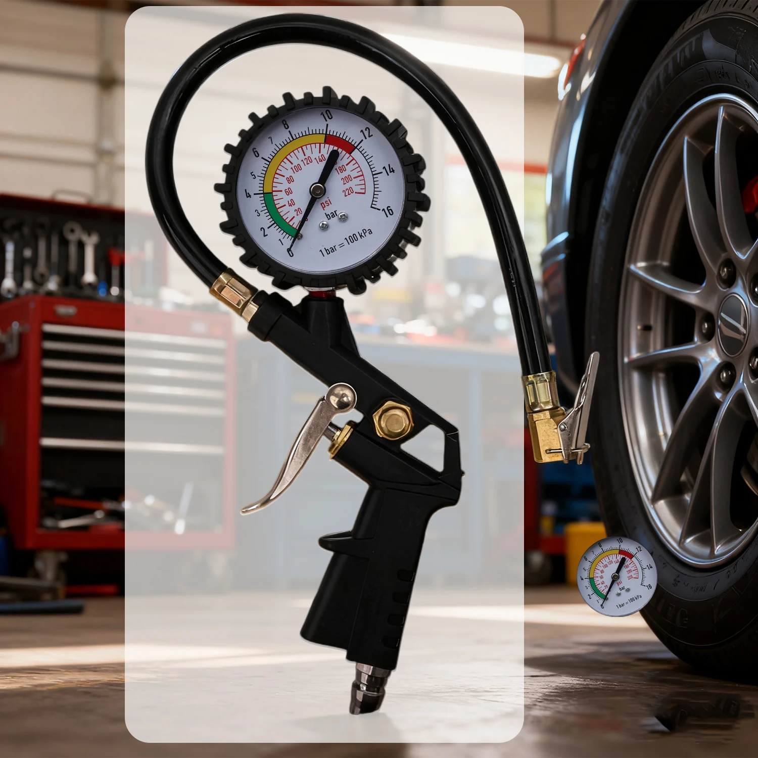 

220PSI манометр для шин, насос для накачивания, инструменты для авто, мотоцикла, воздушный компрессор, циферблатный измеритель, портативный тестер давления в шинах