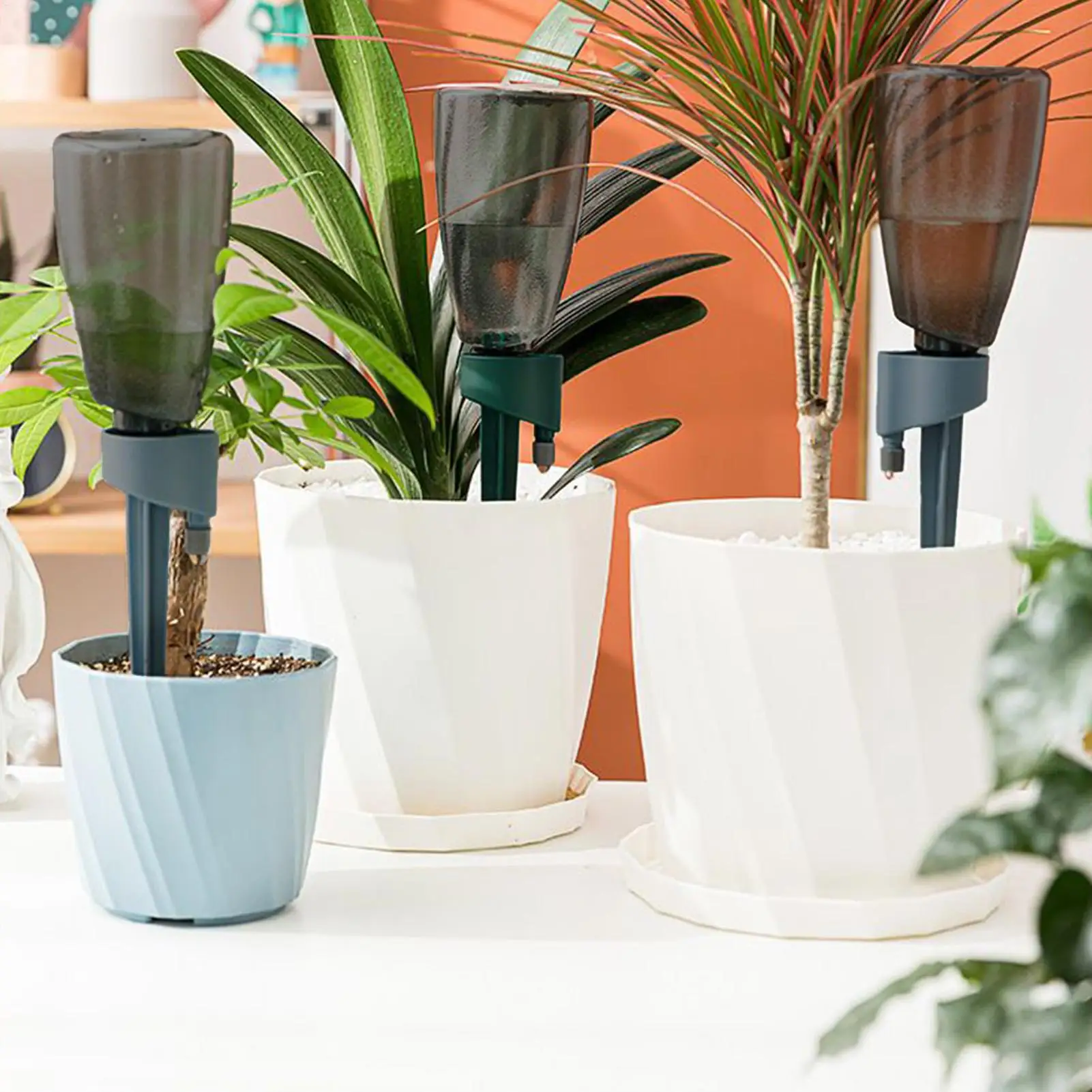 Flower Automatic Drip Irrigation 6 Pcs Adjustable Plant Self Watering System With Control Valve For Outdoor Garden Yard Balcony