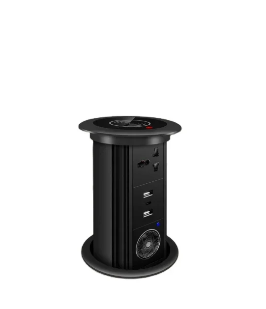Water Proof Motorized Pop Up Smart Lifting Socket Usb Support Blue Tooth Speaker Wireless Charging Plug Socket For Smart Home