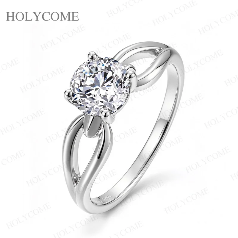 Runder Schliff, D-Farbe, VVS1 Moissanit-Ring, 925er Sterlingsilber-Band, Unisex-Feinschmuck für Männer und Frauen, Geschenk für Jahrestag, Party, Hochzeit – Detail 5