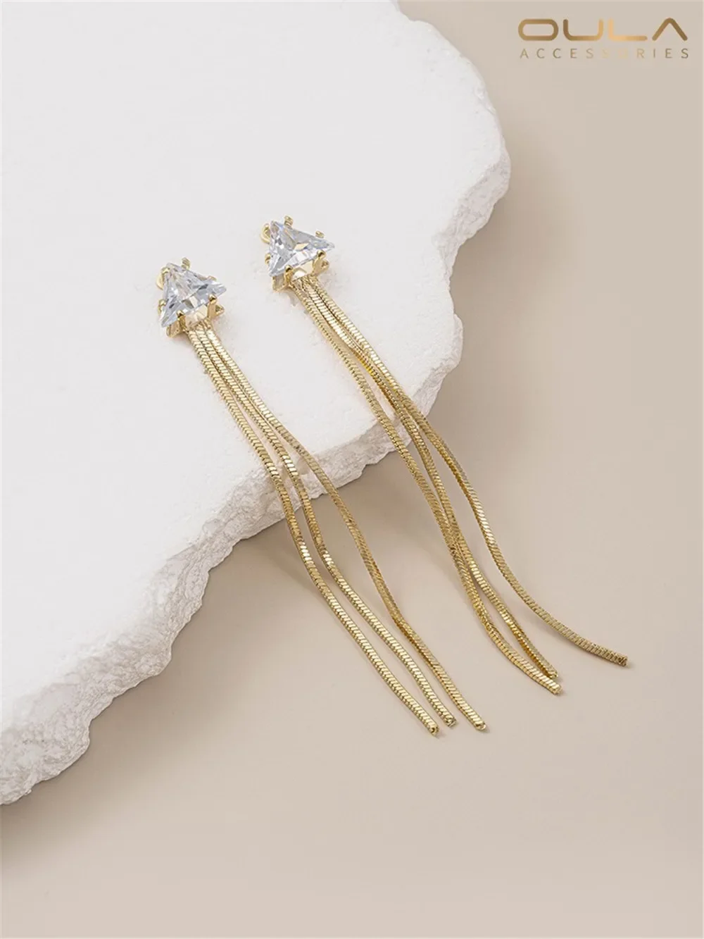 

14K Bag Gold Zircon Pearl Claw Chain Bead Chain Tassel Earrings Diy Handmade Earrings Stud Jewelry Pendant