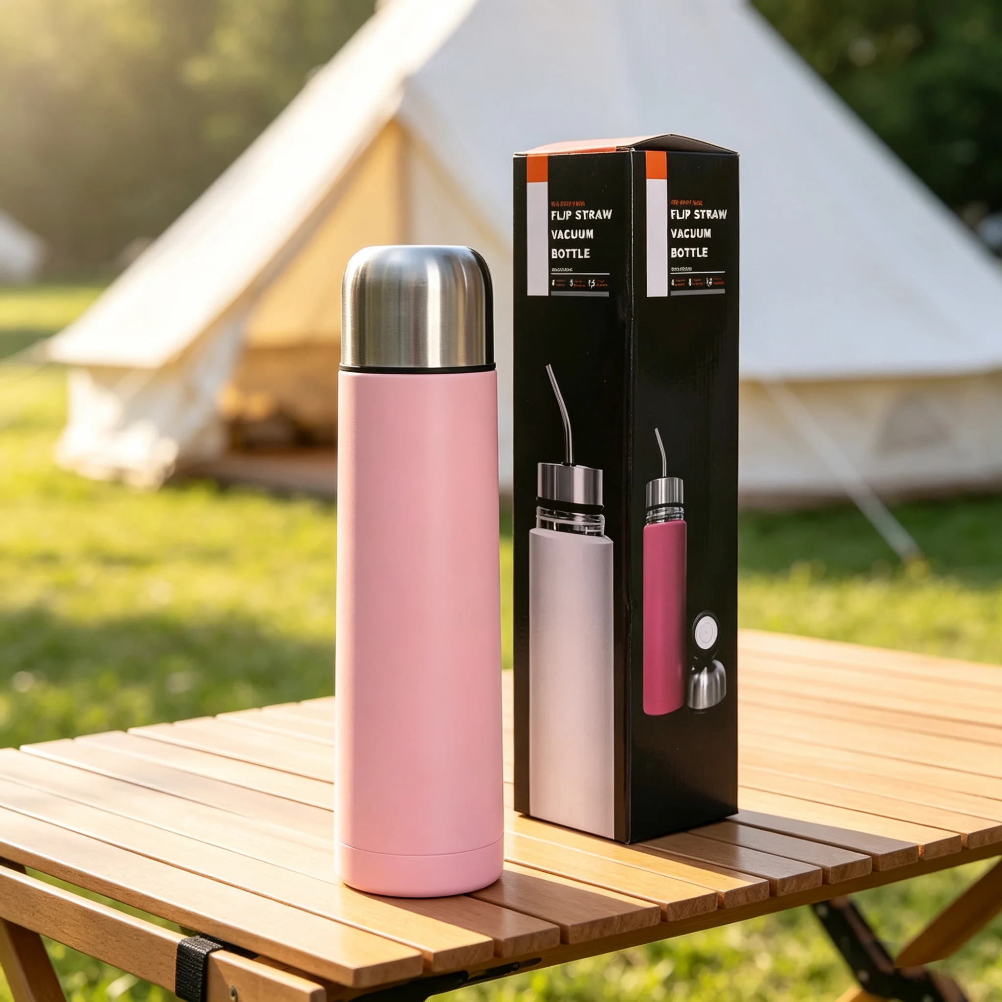 304 Stainless Steel Bullet Vacuum Thermos Flask Dual‑Use With Straw Portable Outdoor Travel Water Bottle Large Capacity Leak‑Pro view 4