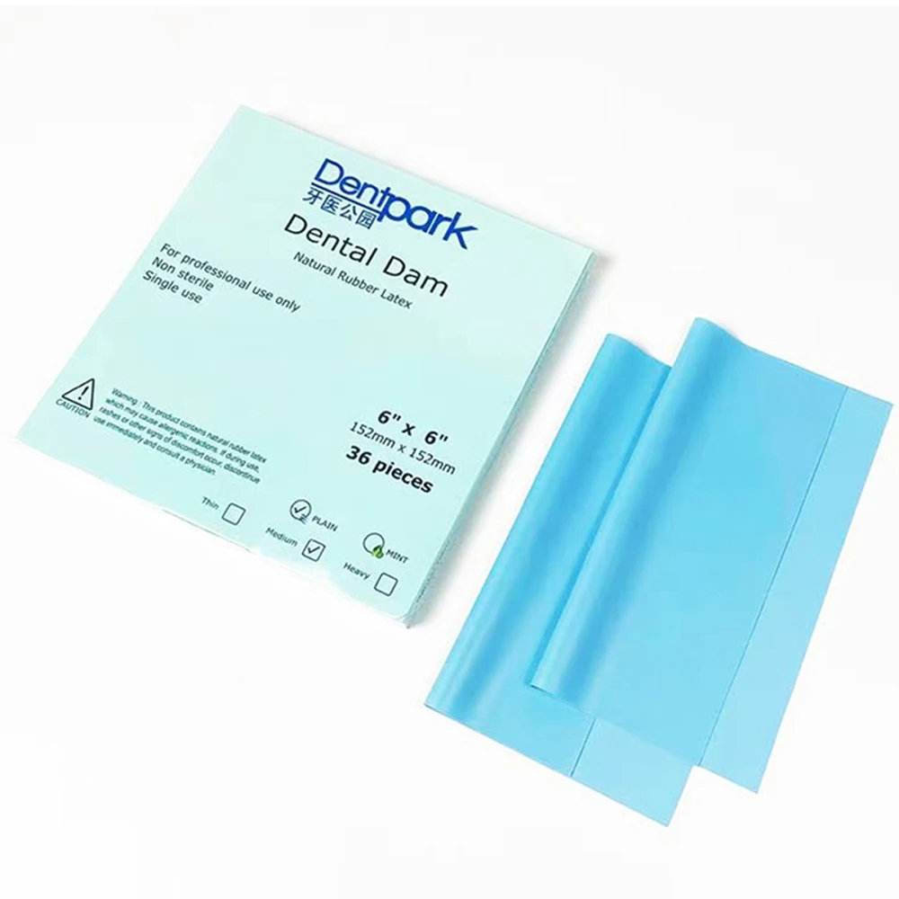Dentpark Natural Rubber Dental Rubber Dam Sheet Standard Thickness 5x5 & 6x6 Inch For Dental Clinic Isolating Work