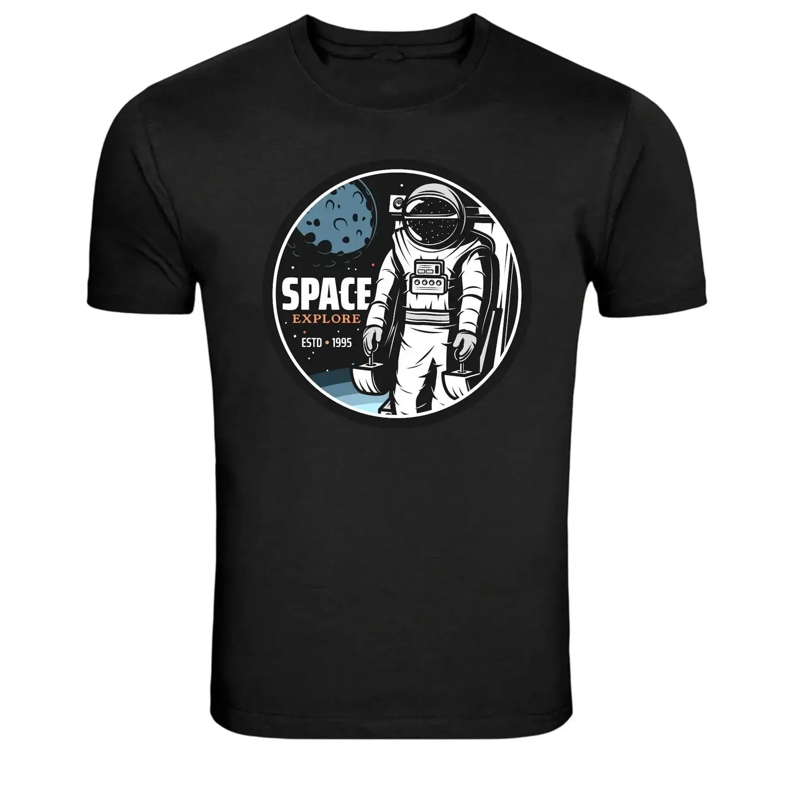 Space Explore Astronaut Planet T Shirt Sci Fi vintage Washed Stretched Breathable streetwear Comfortable fashion Stylish homme