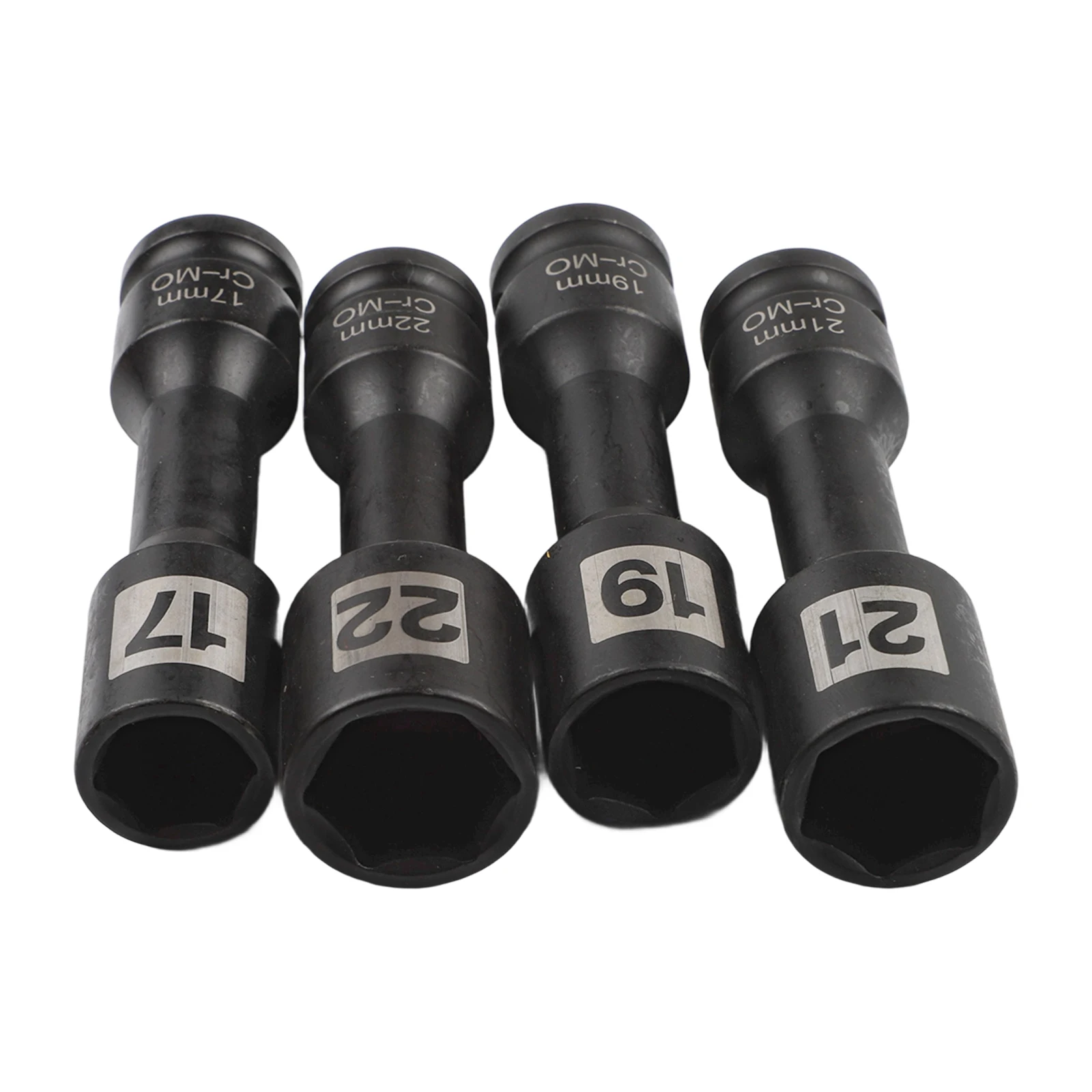 4 Piece For Impact Socket Set 12 Inch For Hex Nut Sleeve with 1/2 Inch Drive Sizes H17 H19 H21 for h22 for Use