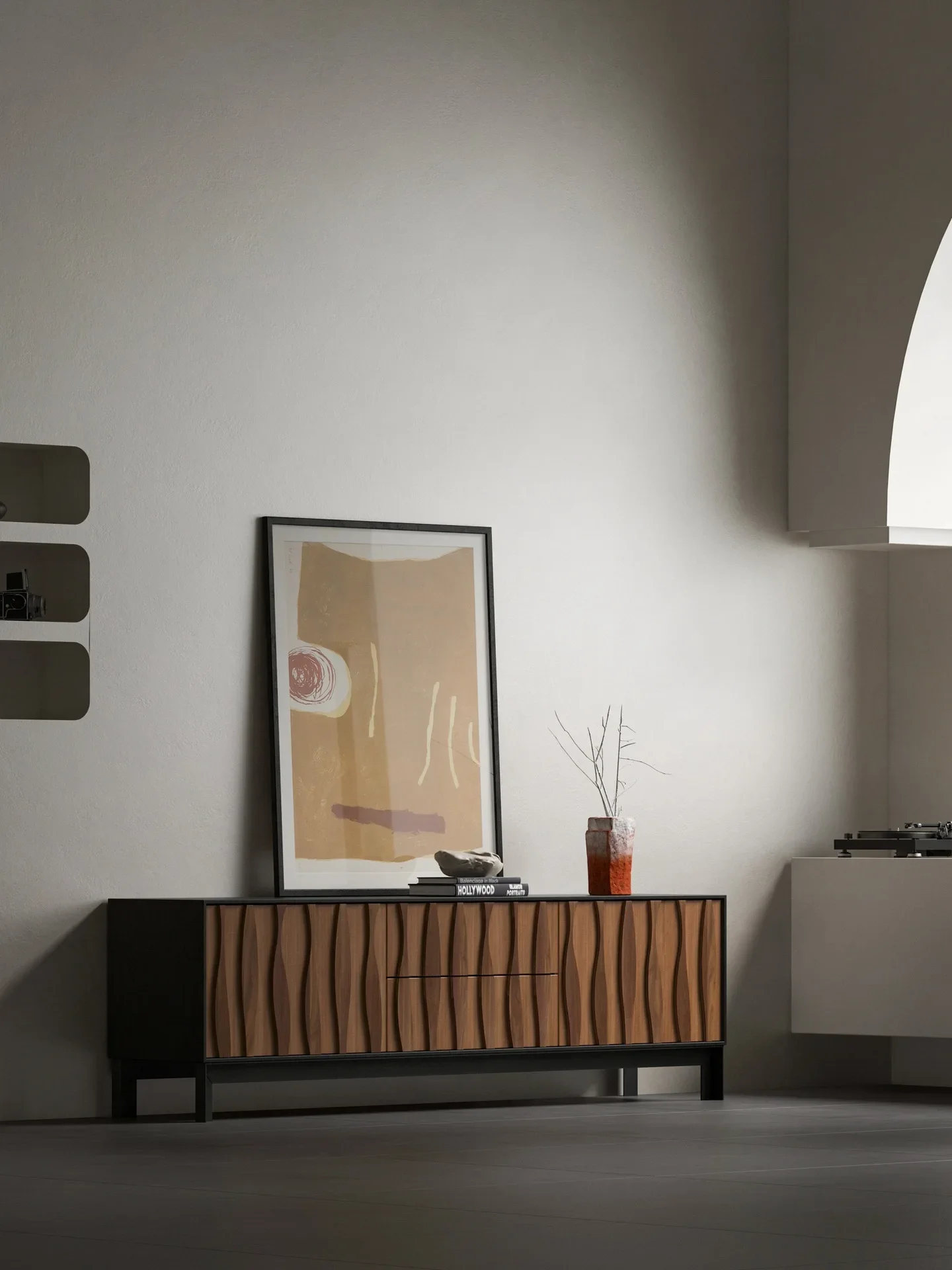 Nordic all solid wood TV cabinet oak floor cabinet modern simple small apartment video low cabinet living room home locker