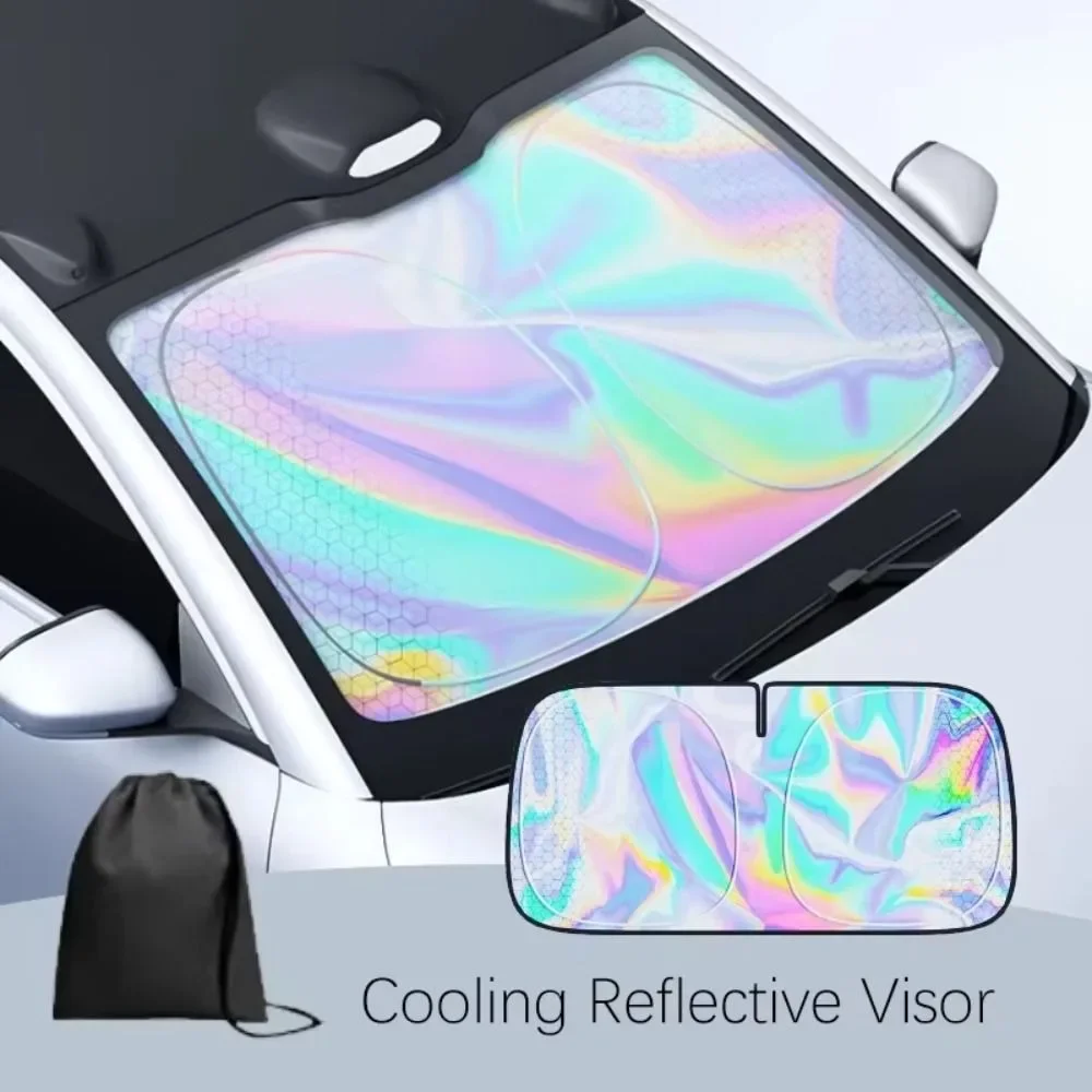 Foldable Windshield Sun Shade Car Interior Sun Visor Summer UV-Reflective Cooling Sun Protection Cover