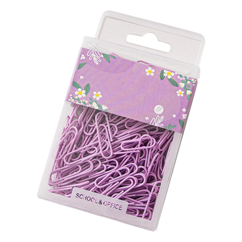 70 Pcs 50mm Length Paper Clips Vibrant Color Pink/ Purple/ Green Small Paper Clips Rustproof Reusable Metal Paper Clips