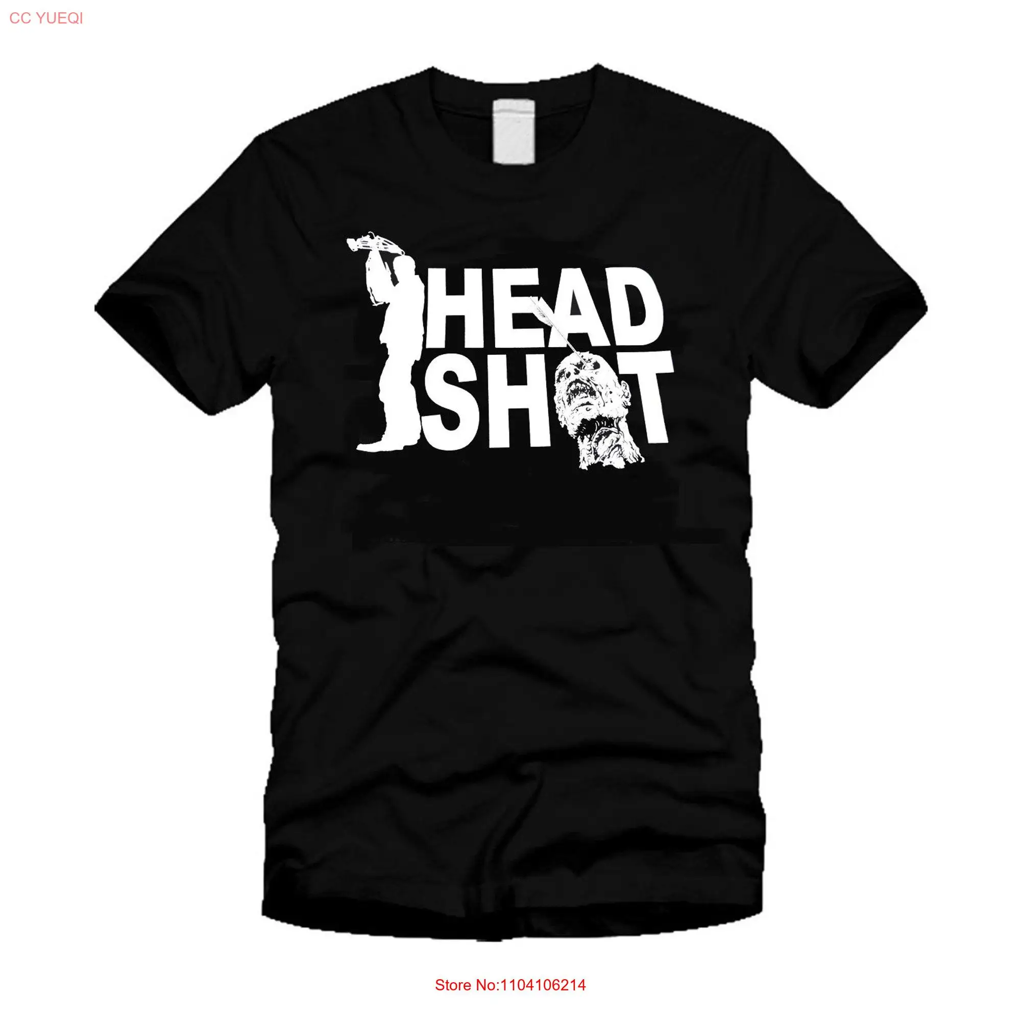 Head Shot Zombie Apocalypse Survival Funny Cool Modern Black T shirt long or short sleeves