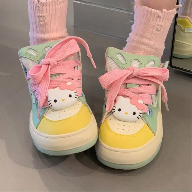 Nowe Sanrio Hello Kitty śliczne kreskówki Anime plansza casualowe buty sportowe dziewczyna deskorolka moda tenis Sport Y2k buty designerskie