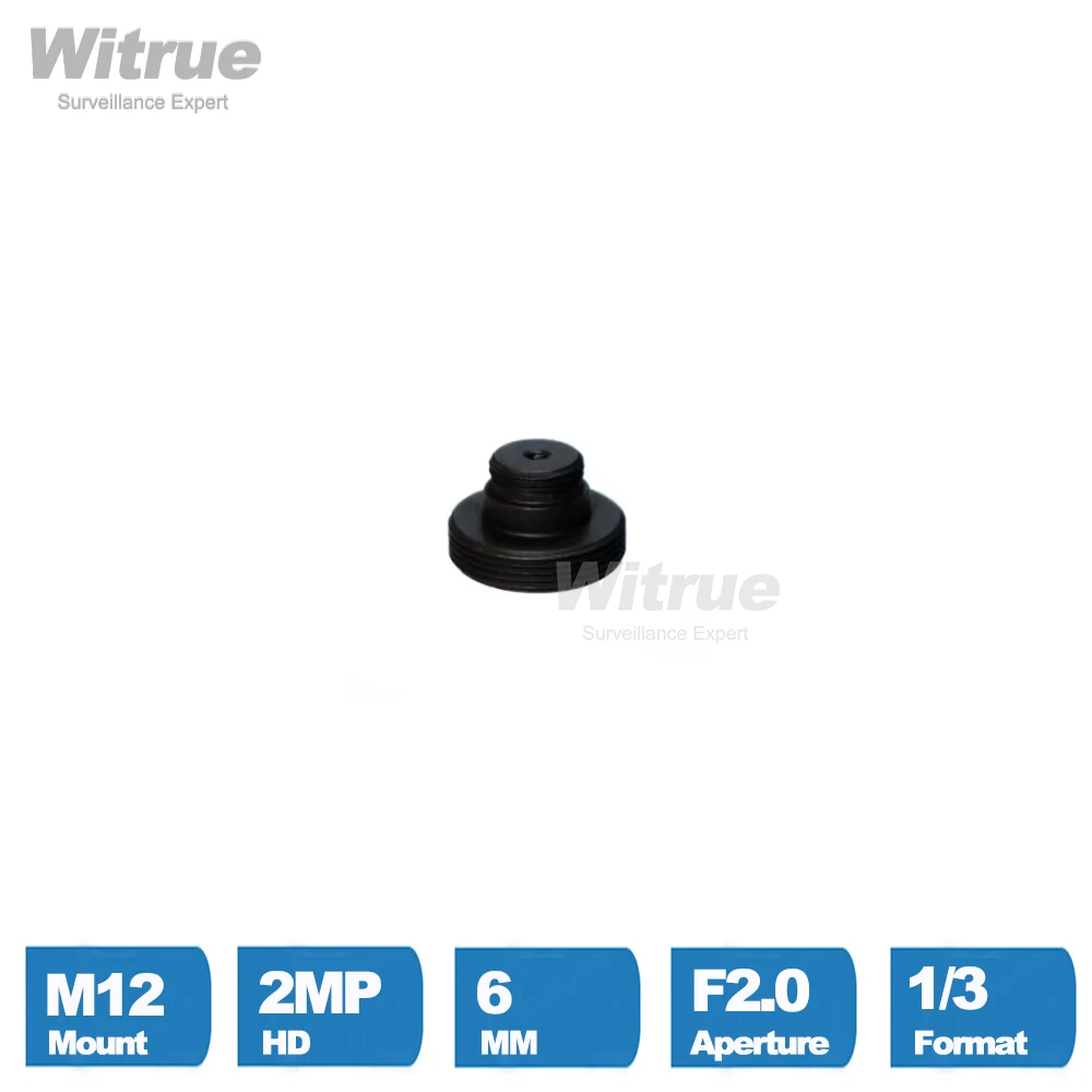 Witrue HD Pinhole Lens 6MM M12*0.5 Mount 1/3' F2.0 53 Degree for Security CCTV Camera