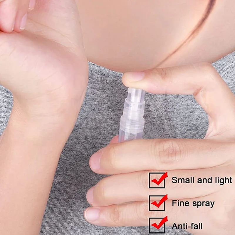 5 шт., 10 мл, 8 мл, 5 мл, 3 мл, 2 мл, прозрачный пластиковый распылитель, пустой милый распылитель для духов для чистки, путешествий, эфирных масел, духов