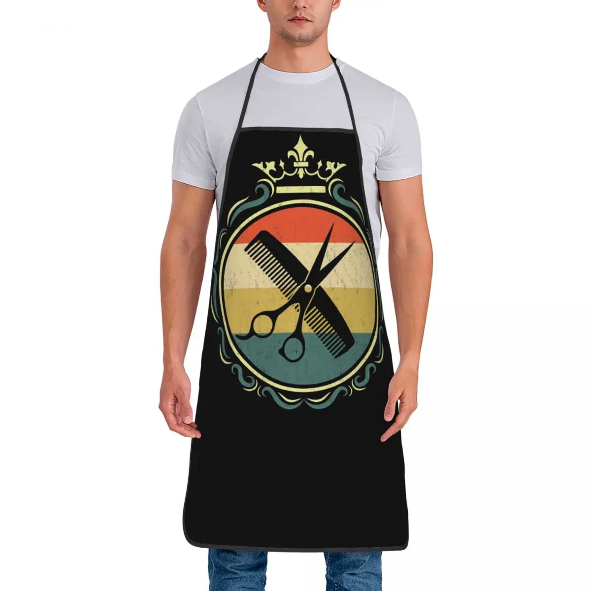 Funny Vintage Retro Apron Men Women Unisex Kitchen Chef Barber Hairdresser Fashion Trend Hairstyle Tablier Cuisine Painting