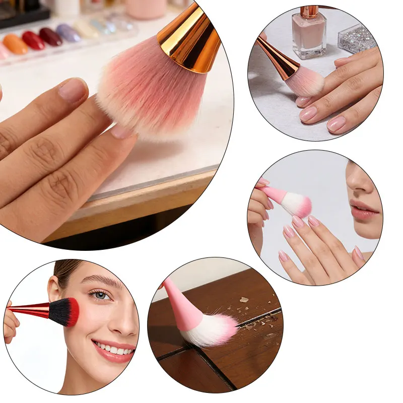 Pincel de maquiagem profissional colorido, grande, macio, pó de cabelo, blush, contorno, não derramamento, pó solto, ferramentas cosméticas faciais