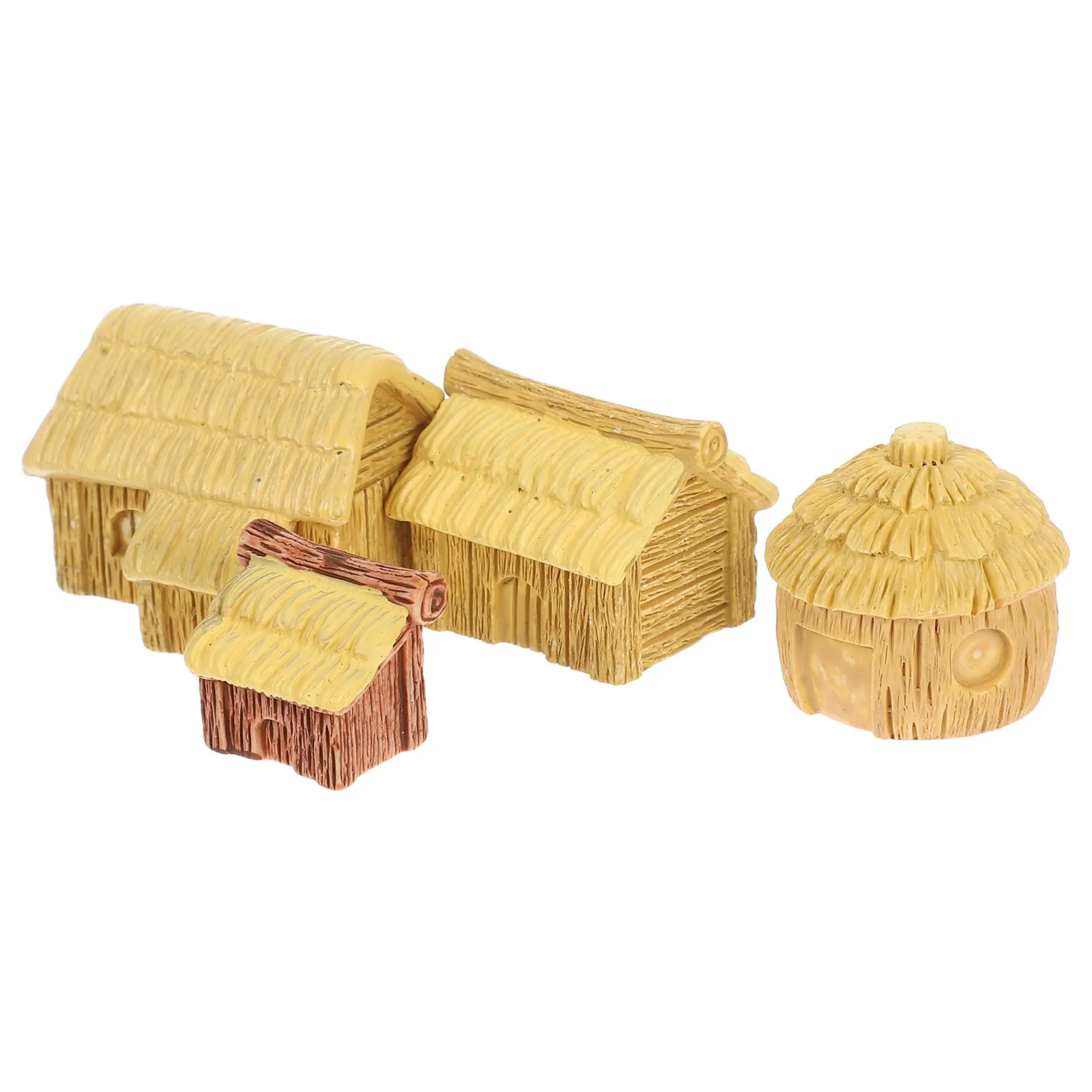 

Набор из 4 миниатюрных домиков из смолы в европейском стиле для декора микроландшафта, сказочного сада, поделок, украшения дома, офиса, бонсай