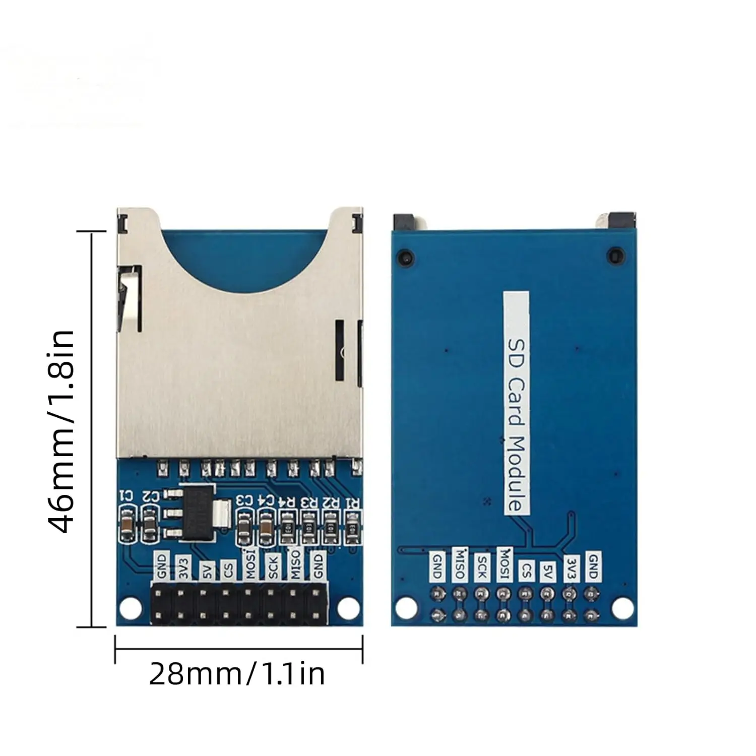 Micro SD SDHC TF Card Adapter Reader Module Welded Pins with SPI Interface Level Conversion Chip Compatible with Arduino Raspber