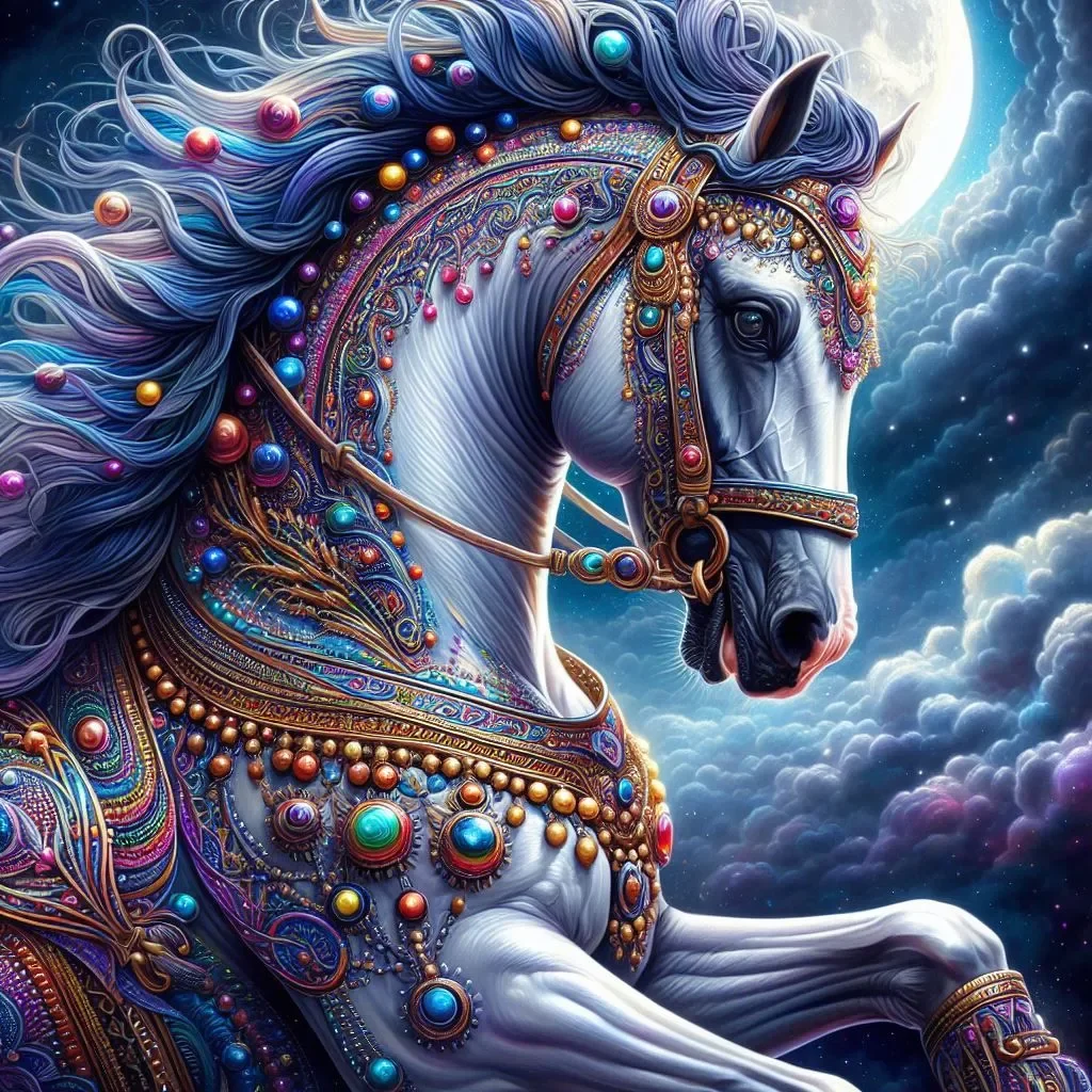 Sunature AB Diamond Painting Art Full Square Round Drills Dream Horse Diamond Painting Kits (5-10 AB Colors)