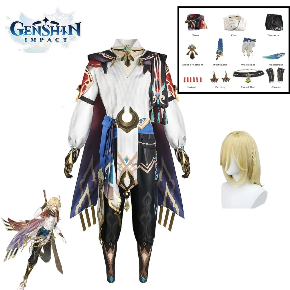 

Genshin Impact Kaveh Cosplay Costume Adult Carnival Uniform Wig Halloween Anime Party Costumes Masquerade Women Game