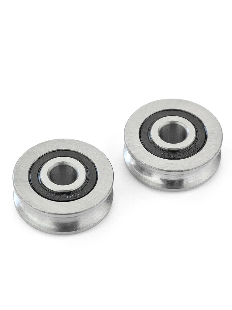 1Pc 10*37*12mmU groove concave wheel bearing pulley roller over line pulley guide wheel bearing steel