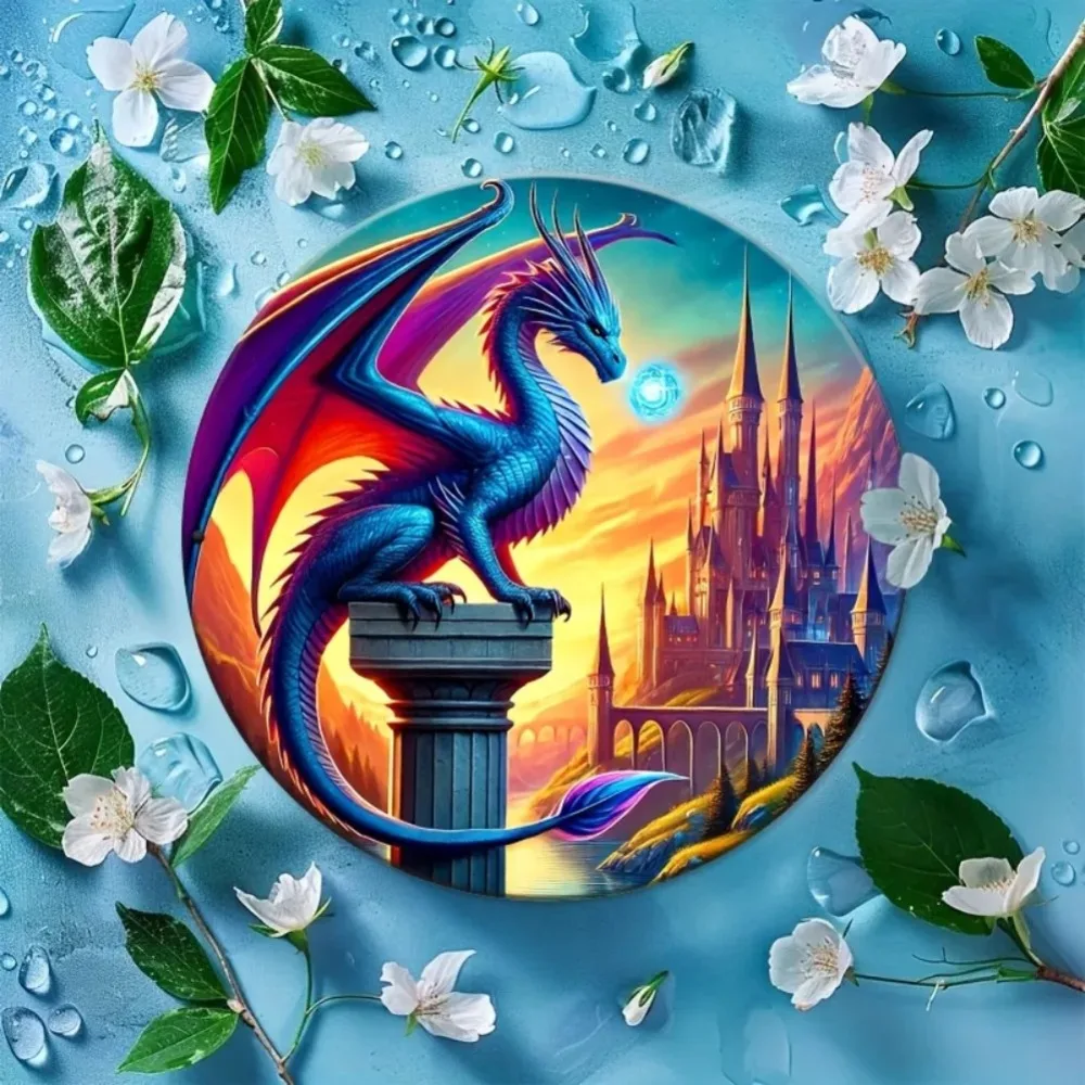 Castle Guardian Metal Sign Wall Decor Magic Dragon Home Office Gift
