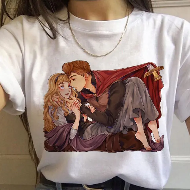 Women Beauty and The Beast T-Shirt 2024 New Fashion Belle Princess Prince Adam 90's Cool Summer Female Shirt Tees Ddropshipping