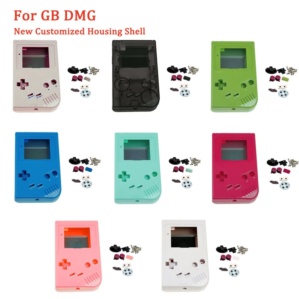 Customized IPS LCD Pre Cut Housing Shell with logo Replacement for GameBoy Classic GB DMG IPS LCD Screen Kits with Buttons