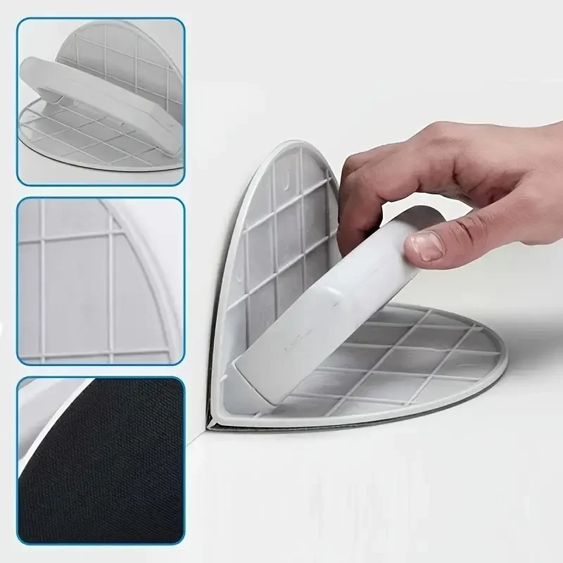 Self-Adhesive Half Circle Sanding Pad Holder - Durable Plastic Corner Sander with Ergonomic Grip for Drywall Woodworking image 4