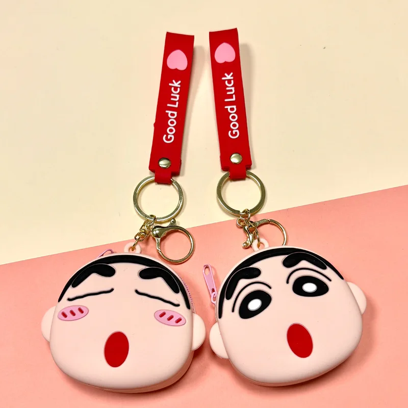 

Crayon Shin-chan Silicone Coin Wallet Cartoon Cute Kawaii Keychain Small Wallet Headphones Key Bag Student Card Bag Key Chain