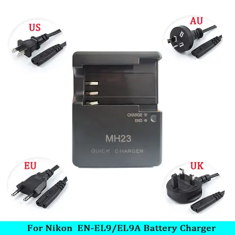 Chargeur MH-23 pour batterie Nikon En-EL9 EN-EL9A L D8000;D5000;D3000;D60;D40;D40X caméra MH23