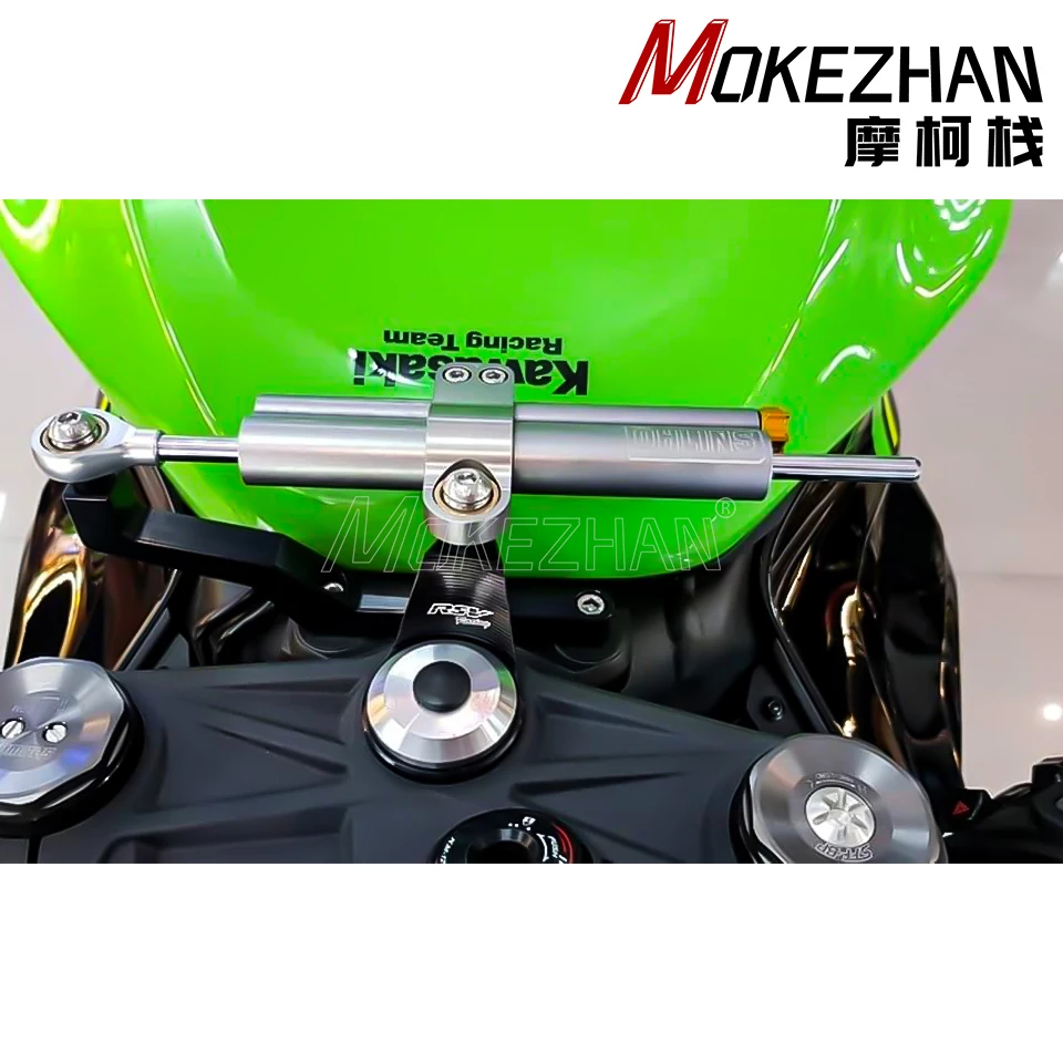 Motorcycle Steering Damper Bracket Mount For Kawasaki ZX-6R636 ZX6R 636 ZX636 ZX-6R 2009-2024 Parts Steering Stabilize Support