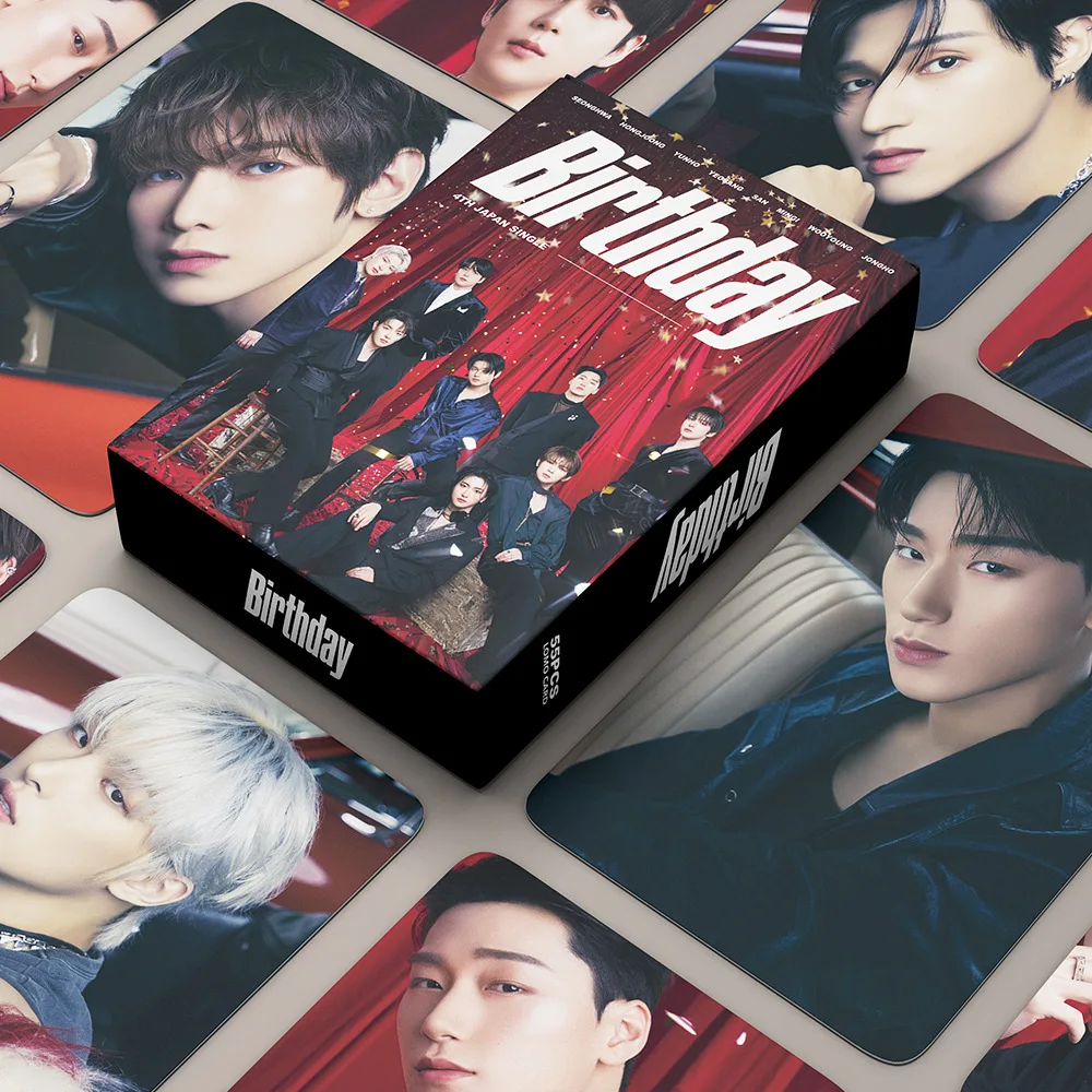 55 stücke kpop ateez-4. Japan Single Geburtstag Lomo Karte hochwertige HD Foto Doppelseiten Pritning Yunho Mingi Fans Sammlung