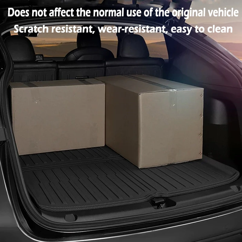 For Tesla Model Y Juniper 2025 Rear Trunk Mats Full Coverage Trunk Cover Seat Backrest Protective Pad Cargo Liner Anti Dirty Mat