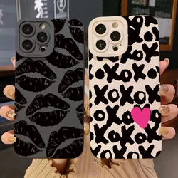 Black Lips Kiss Silicone Phone Case For Xiaomi Redmi Note 12 13 11 Pro Plus 5G 12S 11S 11 10S Redmi 13 12C Shockproof Soft Cover